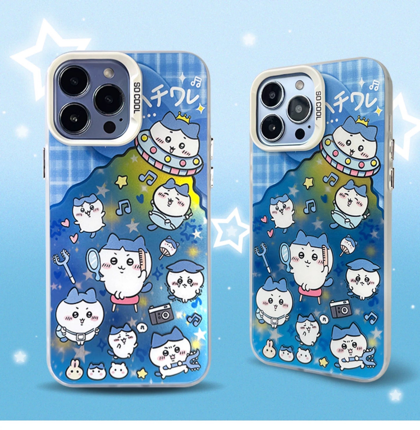 Japanese Cartoon ChiiKawa Hachiware Usagi UFO Laser - iPhone Case 11 12 13 14 15 16 Pro Promax WinnieTheBirds Toy Shop