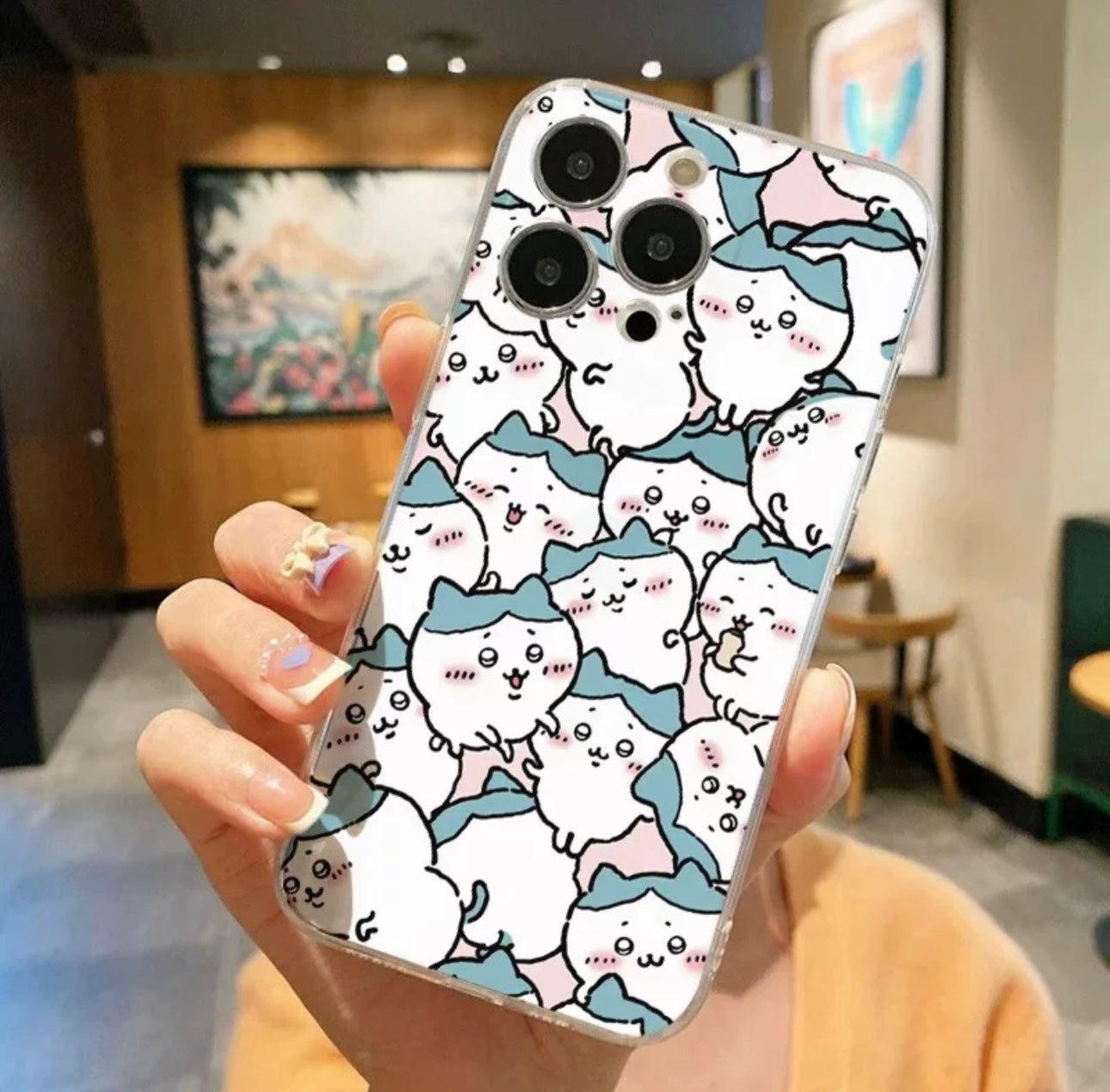 Japanese Cartoon Fun Full Screen ChiiKawa Hachiware Usagi Momonga Rakko - iPhone Case 11 12 13 14 15 Pro Promax WinnieTheBirds Toy Shop