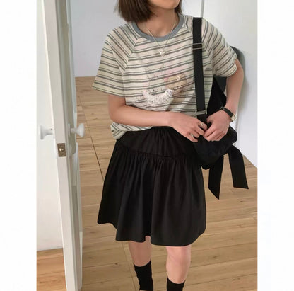 Korean Fashion Cute Animals Style T-Shirt Series | Vintage Bear & Rabbit Teddy - Kawaii Fashion Items