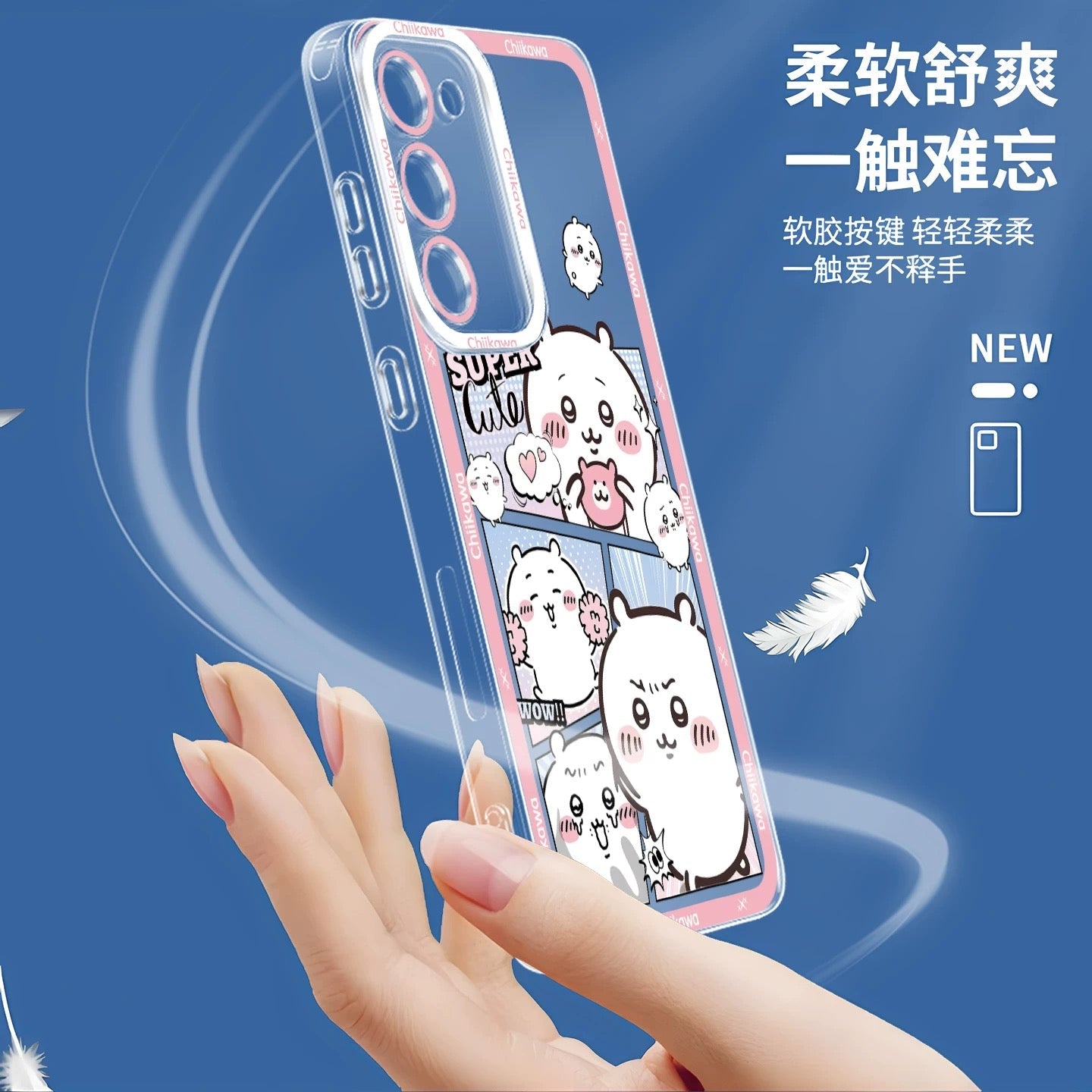 Japanese Cartoon Chiikawa Daily Emo Version | Chiikawa Hachiware Usagi Momonga - Phone Case Samsung Galaxy S26 S25 S24 S23 S22 S21 FE Ultra Edge