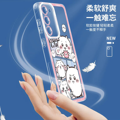 Japanese Cartoon Chiikawa Daily Emo Version | Chiikawa Hachiware Usagi Momonga - Phone Case Samsung Galaxy S26 S25 S24 S23 S22 S21 FE Ultra Edge