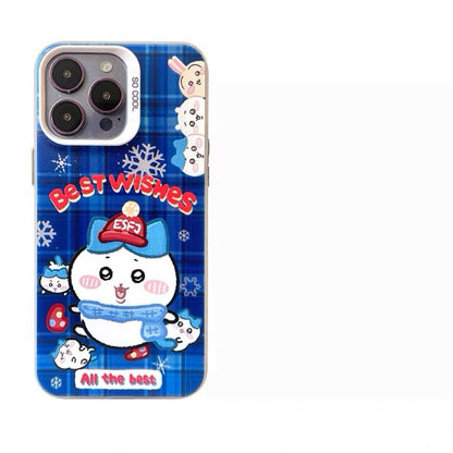 Japanese Cartoon ChiiKawa Best Wishes Winter Laser Case | ChiiKawa Hachiware Usagi Momonga - Phone Case Samsung Galaxy S26 S25 S24 S23 S22 S21 FE Ultra Edge
