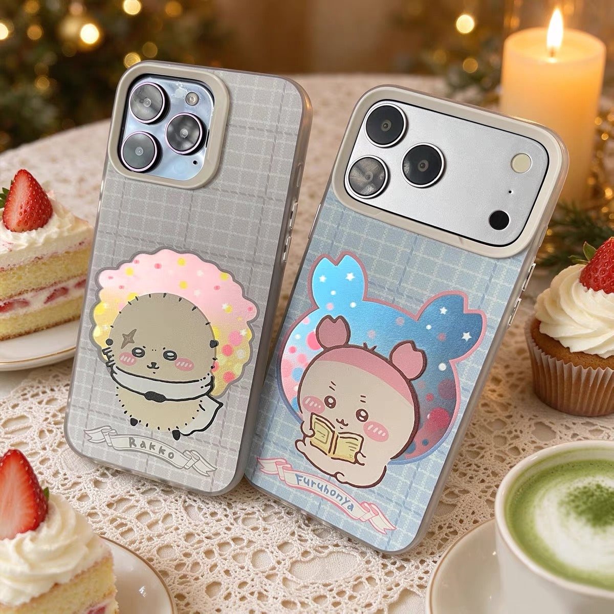 Japanese Cartoon ChiiKawa Daily with Icon Laser Case | Kurimanju Rakko Shisa Furuhonya 4 Styles - iPhone Case 11 12 13 14 15 16 16e 17 17e 18 Pro Promax