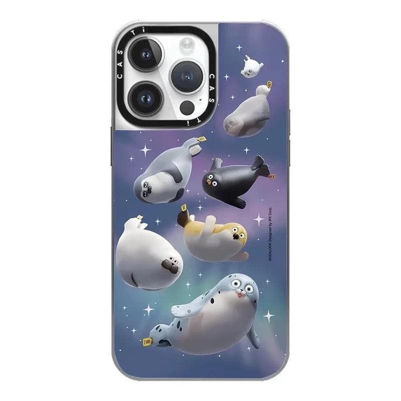 Lovely Seal Sealook Mirror Silver Frame Phone Case | Part1 5 Styles - iPhone Case 12 13 14 15 16 17 18 Pro Promax