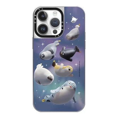Lovely Seal Sealook Mirror Silver Frame Phone Case | Part1 5 Styles - iPhone Case 12 13 14 15 16 17 18 Pro Promax