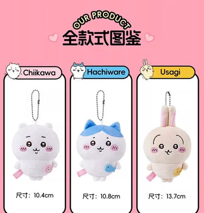 ChiiKawa X Miniso | ChiiKawa Hachiware Usagi Outing with Bag keychain - 10cm Mini Plush Doll Kawaii items Room Decoration doll  WinnieTheBirds Toy Shop