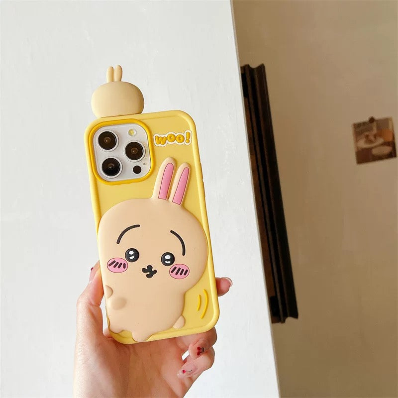 Japanese Cartoon ChiiKawa Look at you Silicone | Chiikawa Hachiware Usagi - iPhone Case 15 14 13 12 Pro ProMax WinnieTheBirds Toy Shop