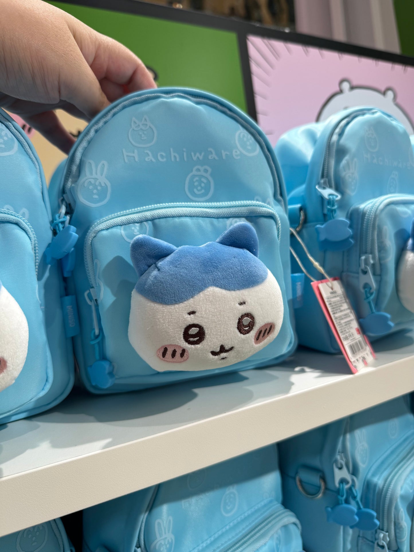 ChiiKawa X Miniso | ChiiKawa Hachiware Usagi Plush Head Mini Shoulder Bag - Kawaii Item Plush Cute Decoration  WinnieTheBirds Toy Shop