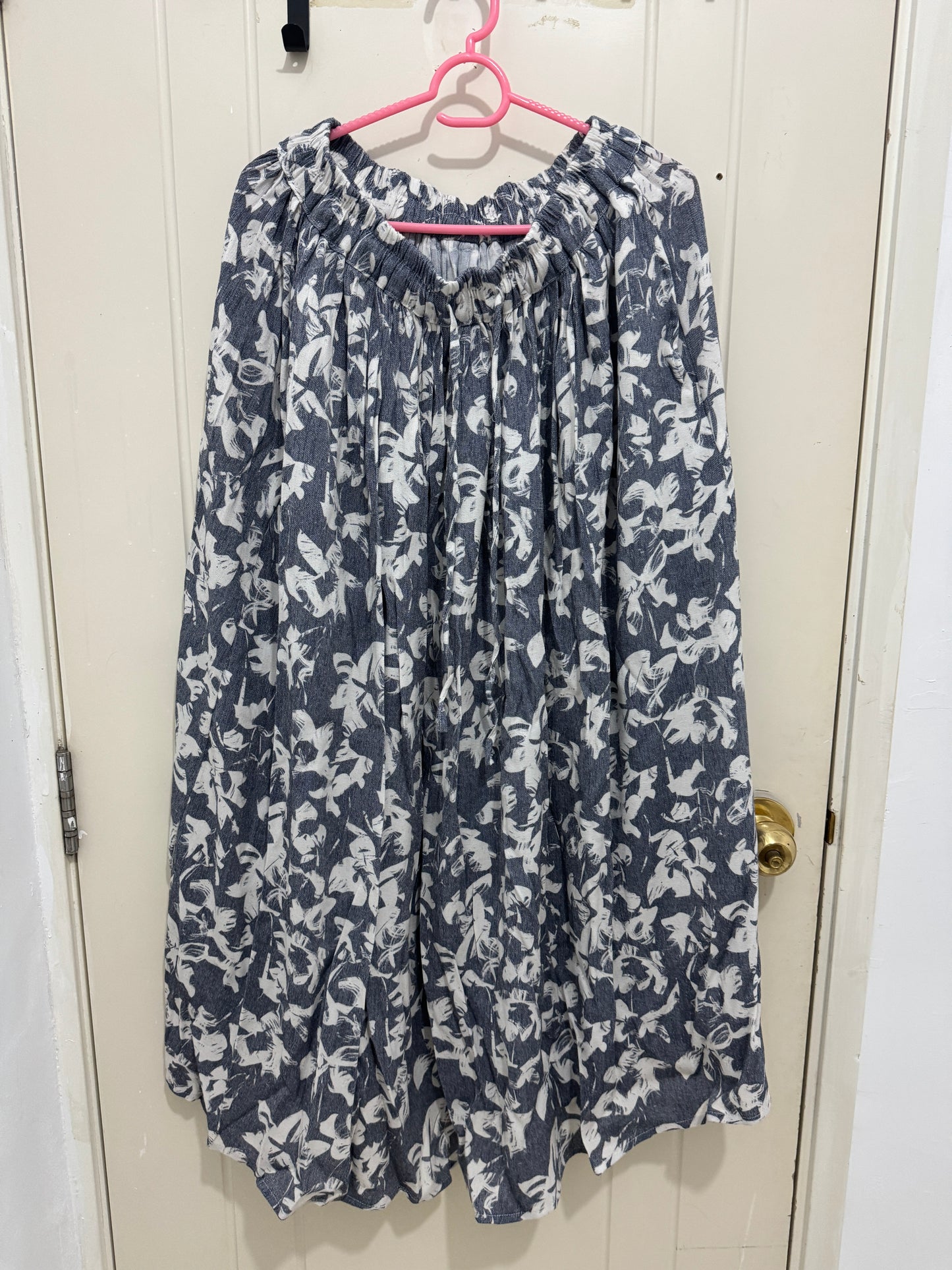 Japanese Fashion Cute Style Mori Series | Blue Lily Pattern Dress - Kawaii Fashion Items