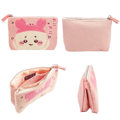 Japanese Cartoon Chiikawa Punch Needle Make Up Bag | ChiiKawa Hachiware Usagi Momonga Kurimanju Shisa Kani - Kawaii Plush Doll Purse Bag WinnieTheBirds Toy Shop
