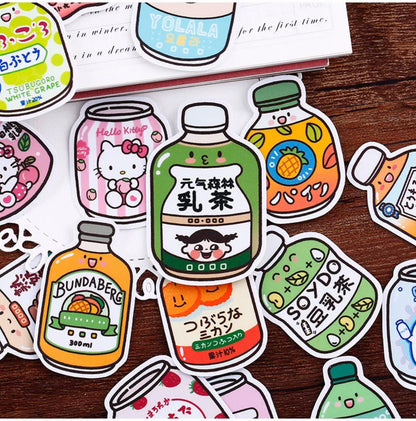 Set of 36 Pieces Cute Soft Drinks - DIY Journal Craft Diary Art Scrapbook Laptop Luggage Decal Cute Animal Pack