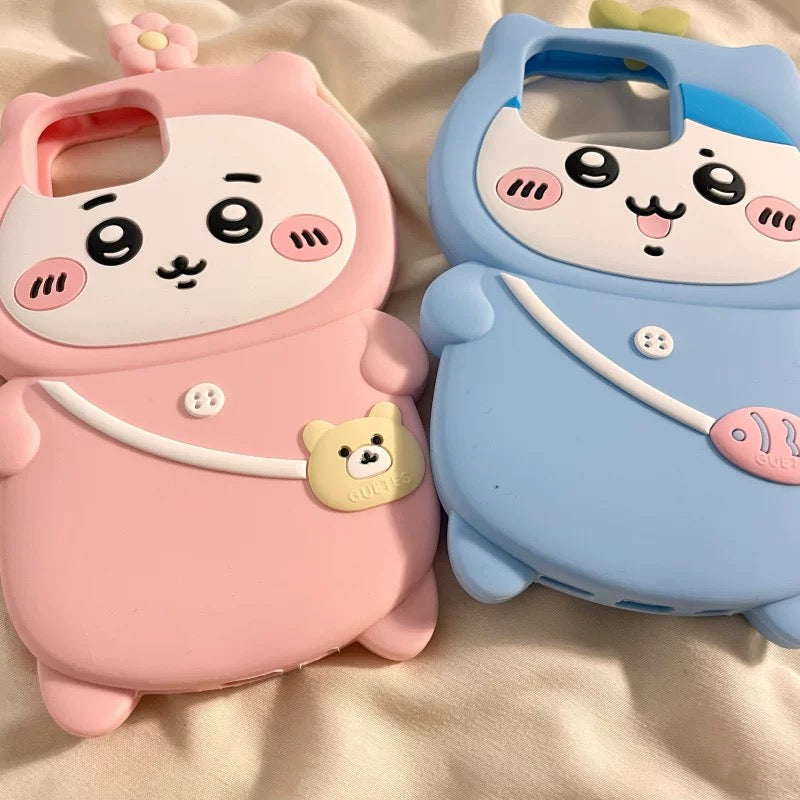 Japanese Cartoon ChiiKawa Pajamas Outing Silicone | Chiikawa Hachiware - iPhone Case 15 14 13 12 Pro ProMax WinnieTheBirds Toy Shop