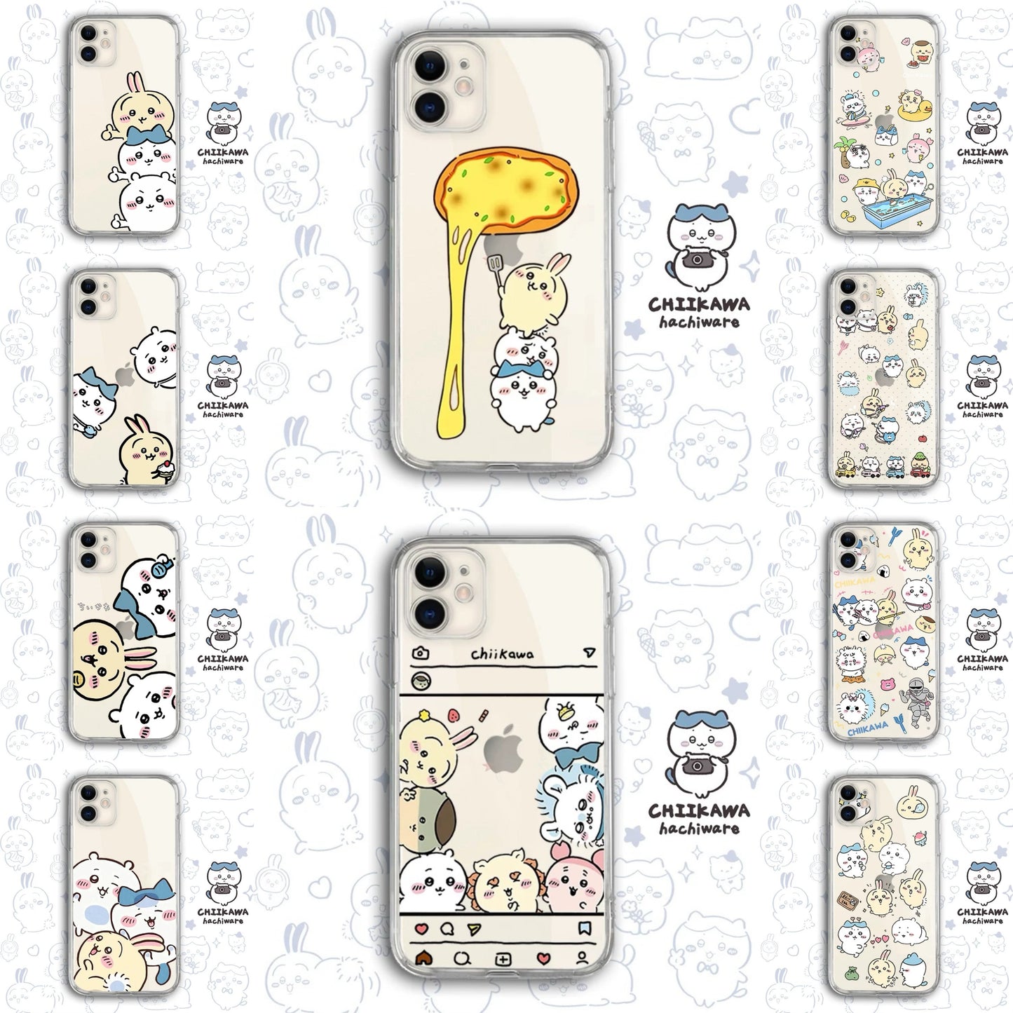 Japanese Cartoon Chiikawa Clean Case | Happy Fun Part1 - iPhone Case PLUS SE2 11 12 13 14 15 16 17 Pro Promax 12mini 13mini