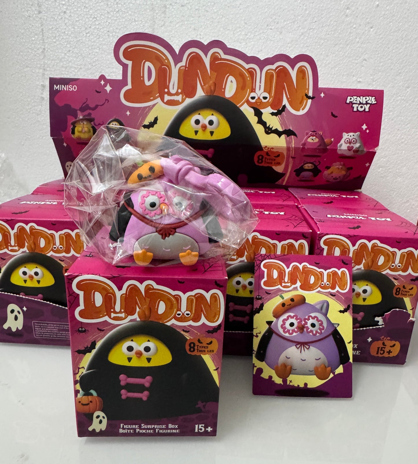 Lovely Chicken Fat Dundun Halloween Plastic Keychain | DunDun Pumpkin Owl - Children Gift Animal Blind Box