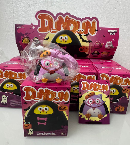 Lovely Chicken Fat Dundun Halloween Plastic Keychain | DunDun Pumpkin Owl - Children Gift Animal Blind Box