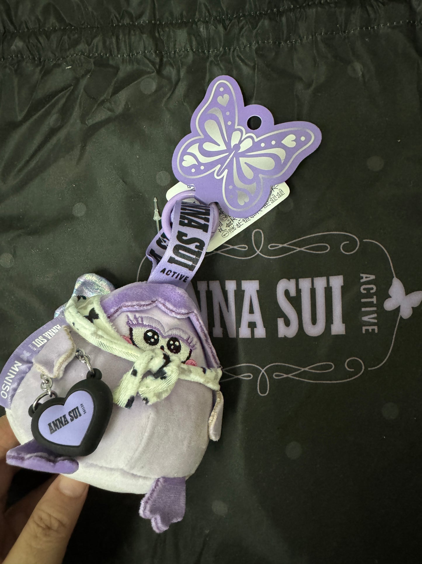 [Pre-Owned] Lovely Chicken Fat Dundun Special Plush Keychain | Crossover Anna Sui Lady DunDun - Fashion Animal Plush Doll