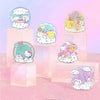 ChiiKawa X Miniso X Sanrio Series | ChiiKawa Hachiware Usagi Momonga Kurimanju Playing with Kitty My Melody Cinnamoroll Pompompurin Liquid Quicksand Acrylic Badge - Kawaii Items Room Decoration