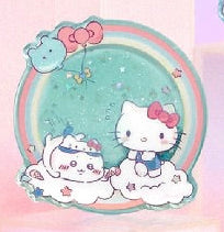 ChiiKawa X Miniso X Sanrio Series | ChiiKawa Hachiware Usagi Momonga Kurimanju Playing with Kitty My Melody Cinnamoroll Pompompurin Liquid Quicksand Acrylic Badge - Kawaii Items Room Decoration