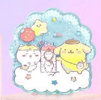 ChiiKawa X Miniso X Sanrio Series | ChiiKawa Hachiware Usagi Momonga Kurimanju Playing with Kitty My Melody Cinnamoroll Pompompurin Liquid Quicksand Acrylic Badge - Kawaii Items Room Decoration