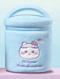 ChiiKawa X Miniso X Sanrio Series | ChiiKawa Hachiware Usagi Cute Fluffy Cylinder Shape Cosmetic Bags - Kawaii Items Room Decoration