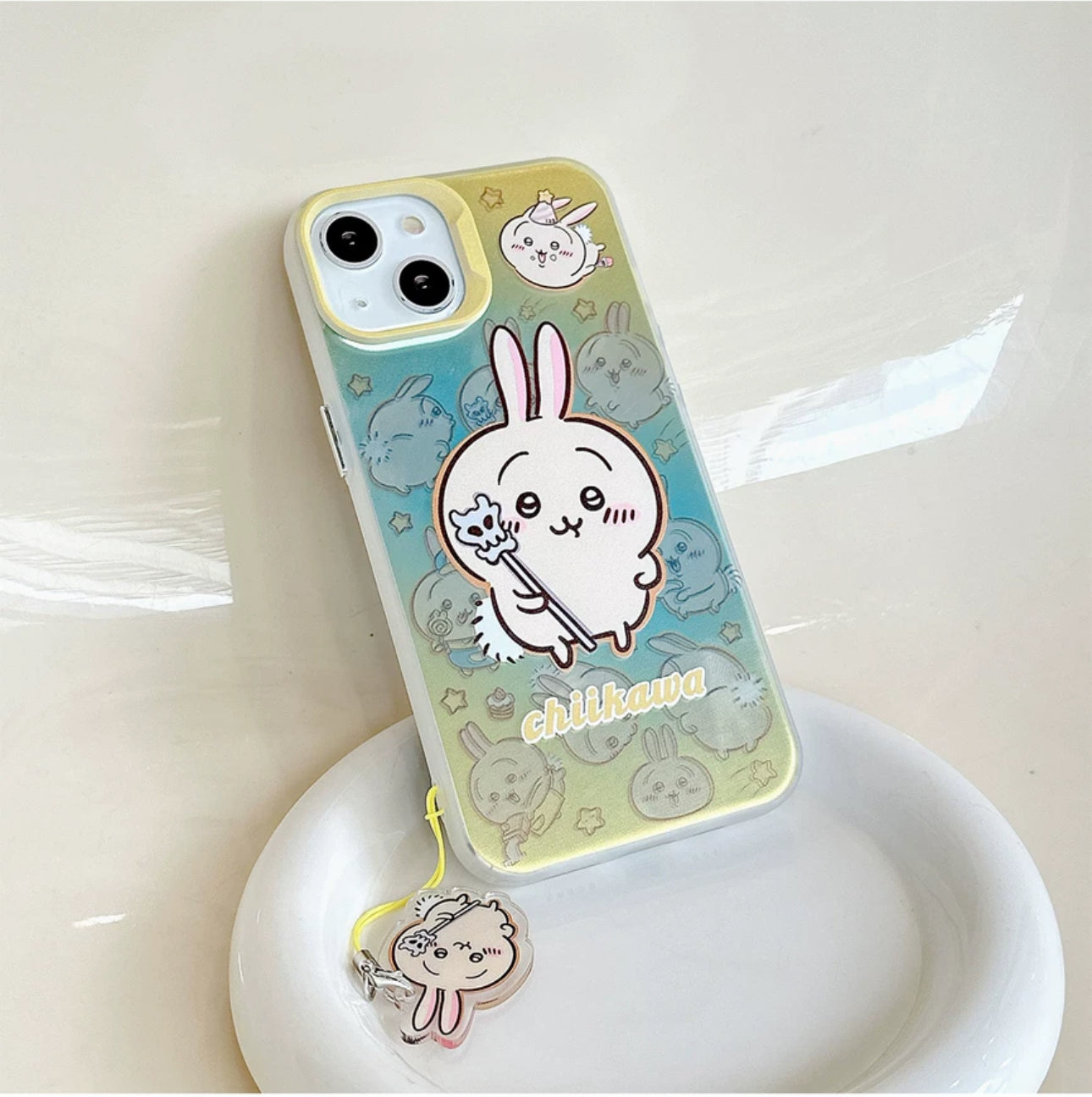 Japanese Cartoon iPhone Case with Strap | Laser ChiiKawa Hachiware Usagi Momonga - iPhone CasePhone Case  7 8 PLUS SE2 XS XR X 11 12 13 14 15 16 Pro Promax 12mini 13mini  WinnieTheBirds Toy Shop