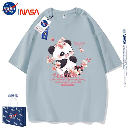 Cute Animals Panda Style T-Shirt Series | Smile Panda with Flower Part2 - Kawaii Fashion Items for Child & Adult