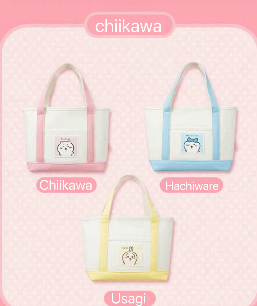 ChiiKawa X Miniso | ChiiKawa Hachiware Usagi Tote Bag - Kawaii items Room Decoration -  WinnieTheBirds Toy Shop