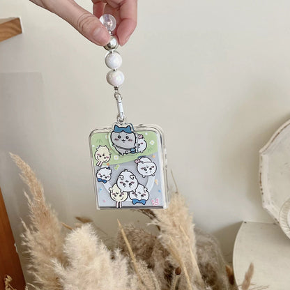 Cute Cartoon Magnetic Case with Phone Handle | Chiikawa Daily Outing - Phone Case Samsung Galaxy Z Flip 3 4 5 6 WinnieTheBirds Toy Shop