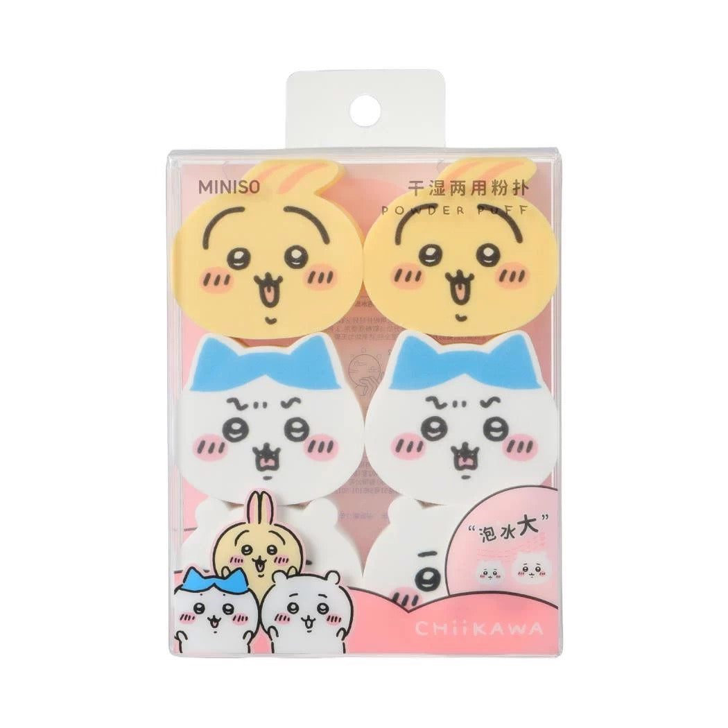 ChiiKawa x Miniso | ChiiKawa Hachiware Usagi Icon Powder Puff 6pcs In One Box - Kawaii items Cosmetics Item