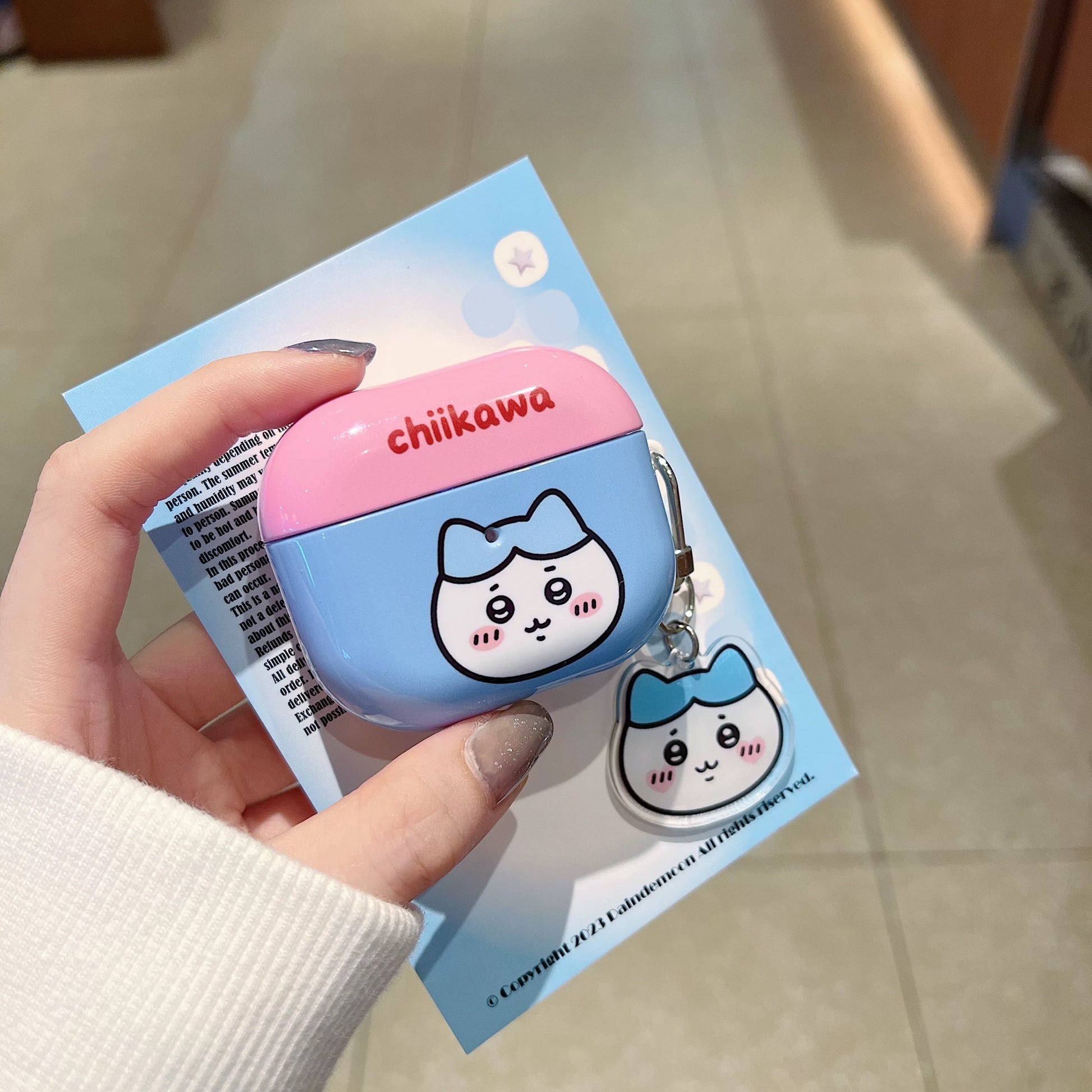 Japanese Cartoon ChiiKawa Pastel Colour | Chiikawa Hachiware Usagi Pink Blue Yellow Mint with Keychain - AirPods AirPodsPro AirPods3 AirPods4 Case WinnieTheBirds Toy Shop