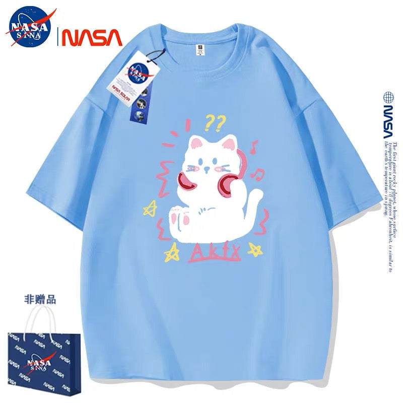 Cute Animals Cat Style T-Shirt Series | Kitten with Headphone Part2 - Kawaii Fashion Items for Child & Adult