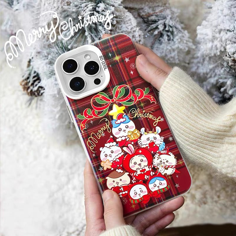 Japanese Cartoon ChiiKawa Merry Xmas Laser Case | Christmas Tree Group - Phone Case Samsung Galaxy S26 S25 S24 S23 S22 S21 FE Ultra Edge