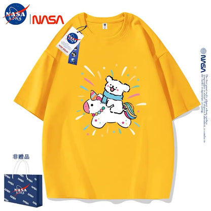 Cute Cartoon Doggie Maltese Puppy Style T-Shirt Series | Ride on Unicorn Part2 - Kawaii Fashion Items for Child & Adult Matching outfits for Parents and Children