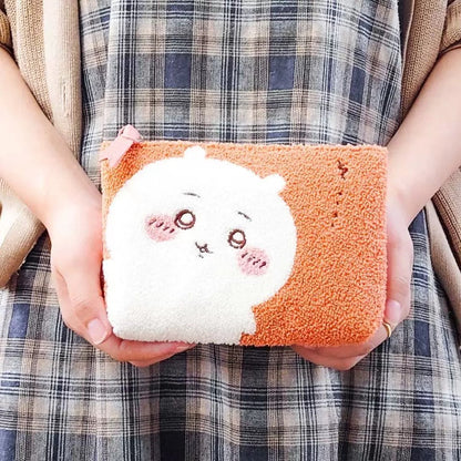Japanese Cartoon Chiikawa Punch Needle Make Up Bag | ChiiKawa Hachiware Usagi Momonga Kurimanju Shisa Kani - Kawaii Plush Doll Purse Bag WinnieTheBirds Toy Shop