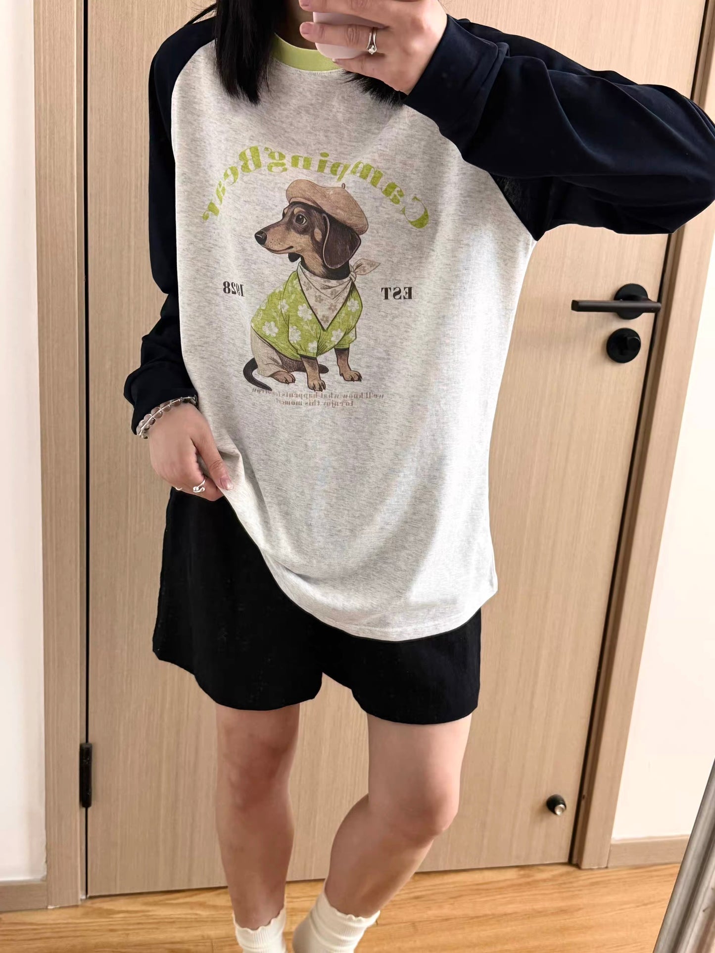 Korean Fashion Cute Animals Style Long-sleeved Sun Protection T-Shirt Series | Fashion Dachshund - Kawaii Fashion Items