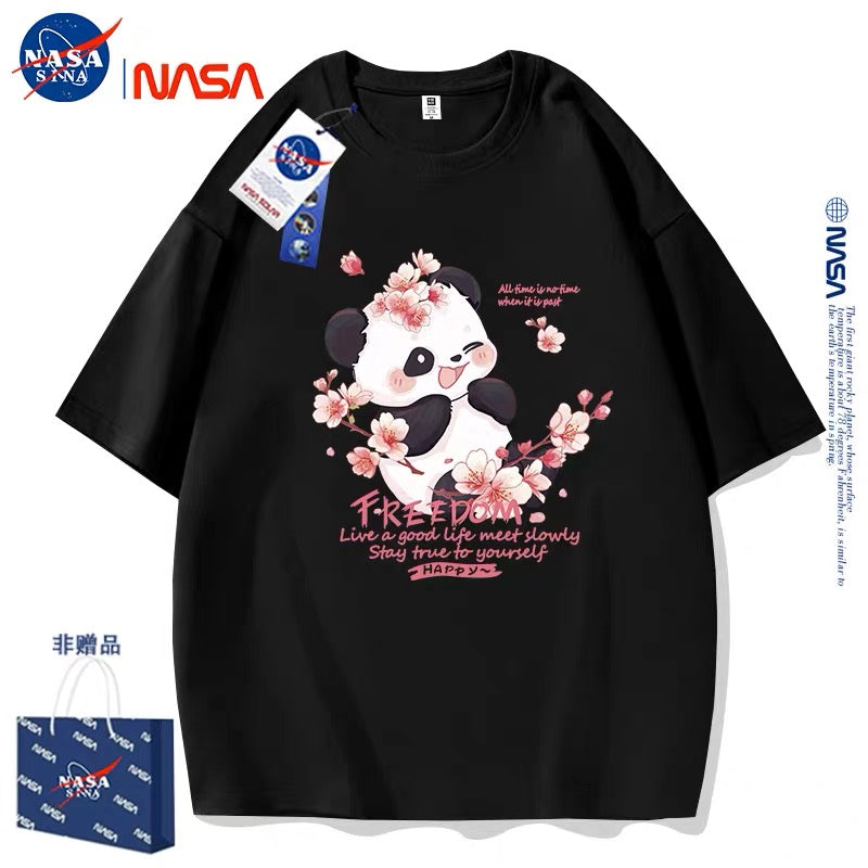 Cute Animals Panda Style T-Shirt Series | Smile Panda with Flower Part1 - Kawaii Fashion Items for Child & Adult Matching outfits for Parents and Children