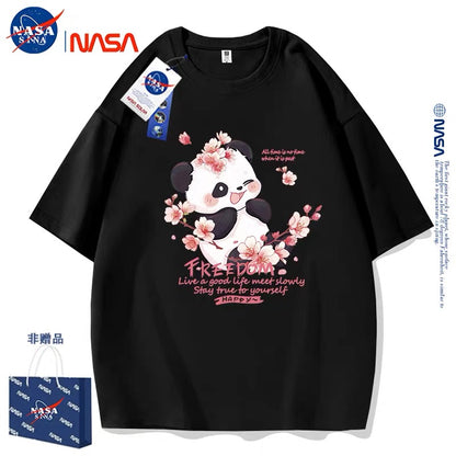 Cute Animals Panda Style T-Shirt Series | Smile Panda with Flower Part1 - Kawaii Fashion Items for Child & Adult Matching outfits for Parents and Children