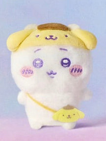 ChiiKawa X Miniso X Sanrio Series | ChiiKawa Hachiware Usagi Momonga Wearing Sanrio Character Hats Sitting Plush Doll Keychain - Kawaii Items Room Decoration doll