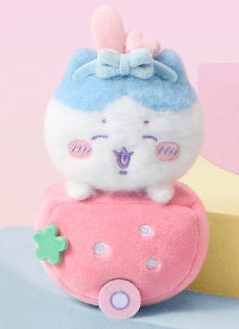 ChiiKawa X Miniso X Sanrio Series | ChiiKawa Hachiware Usagi Momonga Riding Strawberry Car Plush Doll Keychain - Kawaii Items Room Decoration doll
