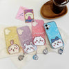 Japanese Cartoon ChiiKawa Gittler Colour Clear Case with Phone Strape | Say Hi Chiikawa Hachiware Usagi Momonga - iPhone Case Plus SE2 11 12 13 14 15 16 16e 17 17e Pro Promax 12mini 13mini