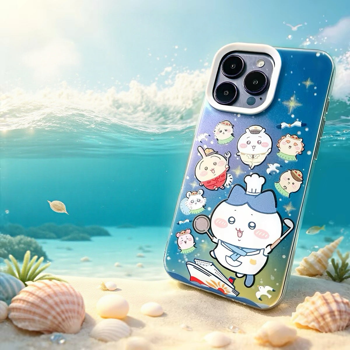 Japanese Cartoon ChiiKawa Work On Cruise Ship Laser Case | ChiiKawa Hachiware Usagi - Phone Case Samsung Galaxy S26 S25 S24 S23 S22 S21 FE Ultra Edge