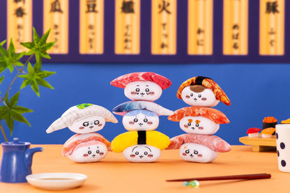 Japan ChiiKawa Sushi Lottery Serise | ChiiKawa Hachiware Usagi Momonga Kurimanju Rakko Shisa Crab - Mini Plush Doll 10cm Kawaii Room Decoration