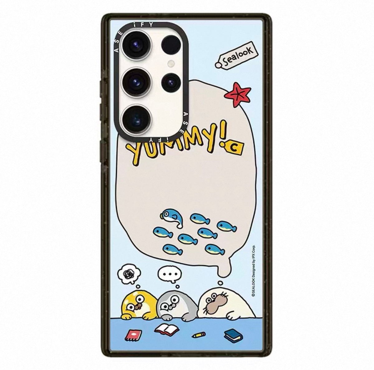 Lovely Seal Sealook Clear with Transparent Black Frame Phone Case  | Part2 Daily in Polar Ocean 6 Styles - Phone Case Samsung Galaxy S26 S25 S24 S23 Ultra | Part2 Daily in Polar Ocean 6 Styles - Phone Case Samsung Galaxy S26 S25 S24 S23 Ultra