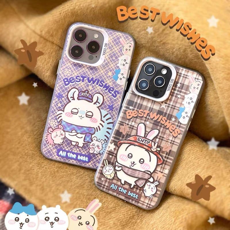 Japanese Cartoon ChiiKawa Best Wishes Winter Laser Case | ChiiKawa Hachiware Usagi Momonga - Phone Case Samsung Galaxy S26 S25 S24 S23 S22 S21 FE Ultra Edge