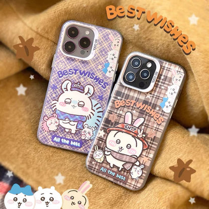 Japanese Cartoon ChiiKawa Best Wishes Winter Laser Case | ChiiKawa Hachiware Usagi Momonga - Phone Case Samsung Galaxy S26 S25 S24 S23 S22 S21 FE Ultra Edge