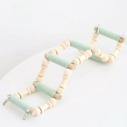 42cm Pastel & Natural Style Climbing Ladder with 6 Steps | 5 Colours - Parrot Toys Hanging Toy Handmade Bird Organic Bird Cages Accessories