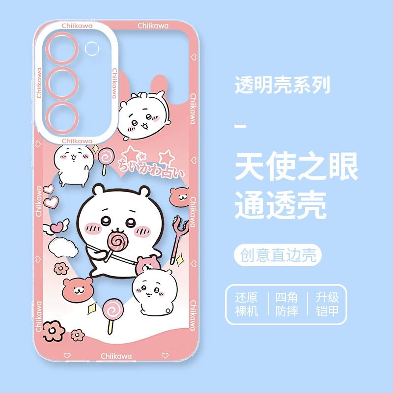 Japanese Cartoon Chiikawa Heart Shape Daily Version | Chiikawa Hachiware Usagi Momonga Kurimanju Rakko - Phone Case Samsung Galaxy S26 S25 S24 S23 S22 S21 FE Ultra