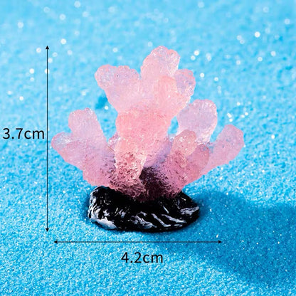 Japanese Cartoon Resin Ornament | Luminous GID Coral - For Betta Tropical Fish Tank Toy Micro Landscape Creative Plant Decoration
