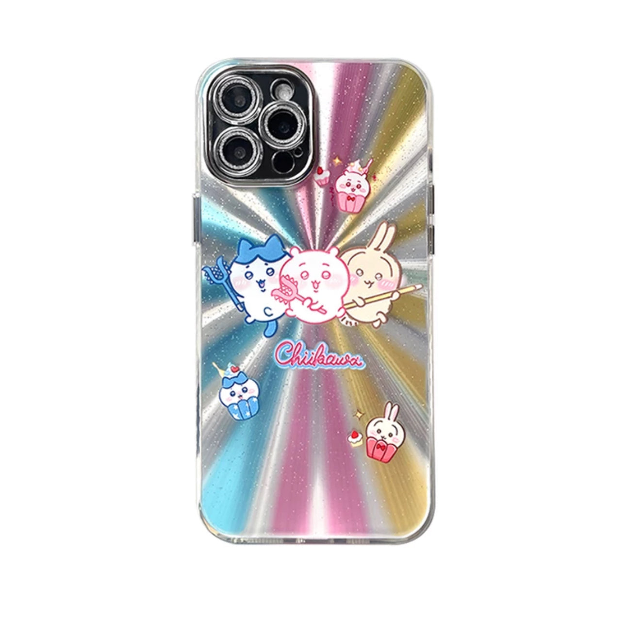 Japanese Cartoon ChiiKawa | Sushi Car & Fighting Chiikawa Hachiware Usagi Rainnbow Light Laser - iPhone Case 11 12 13 14 15 16 Pro Promax  WinnieTheBirds Toy Shop