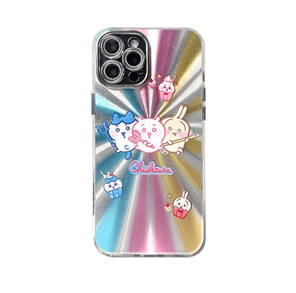 Japanese Cartoon ChiiKawa | Sushi Car & Fighting Chiikawa Hachiware Usagi Rainnbow Light Laser - iPhone Case 11 12 13 14 15 16 Pro Promax  WinnieTheBirds Toy Shop